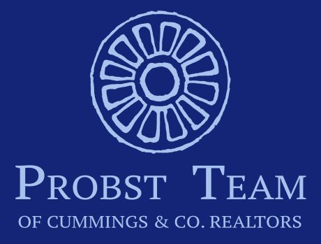 Dark blue logo for Probst Tea, Real Estate of Baltimore